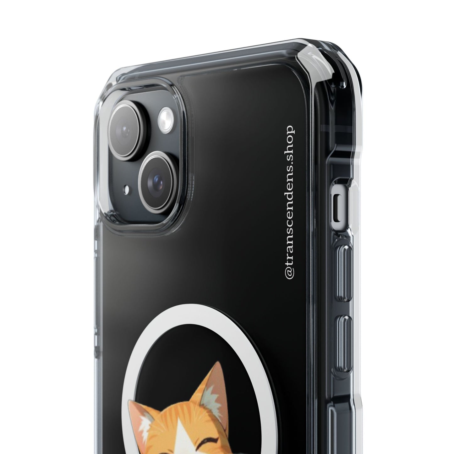 Transcendens Orange Cat Magnetic Clear Impact Cases