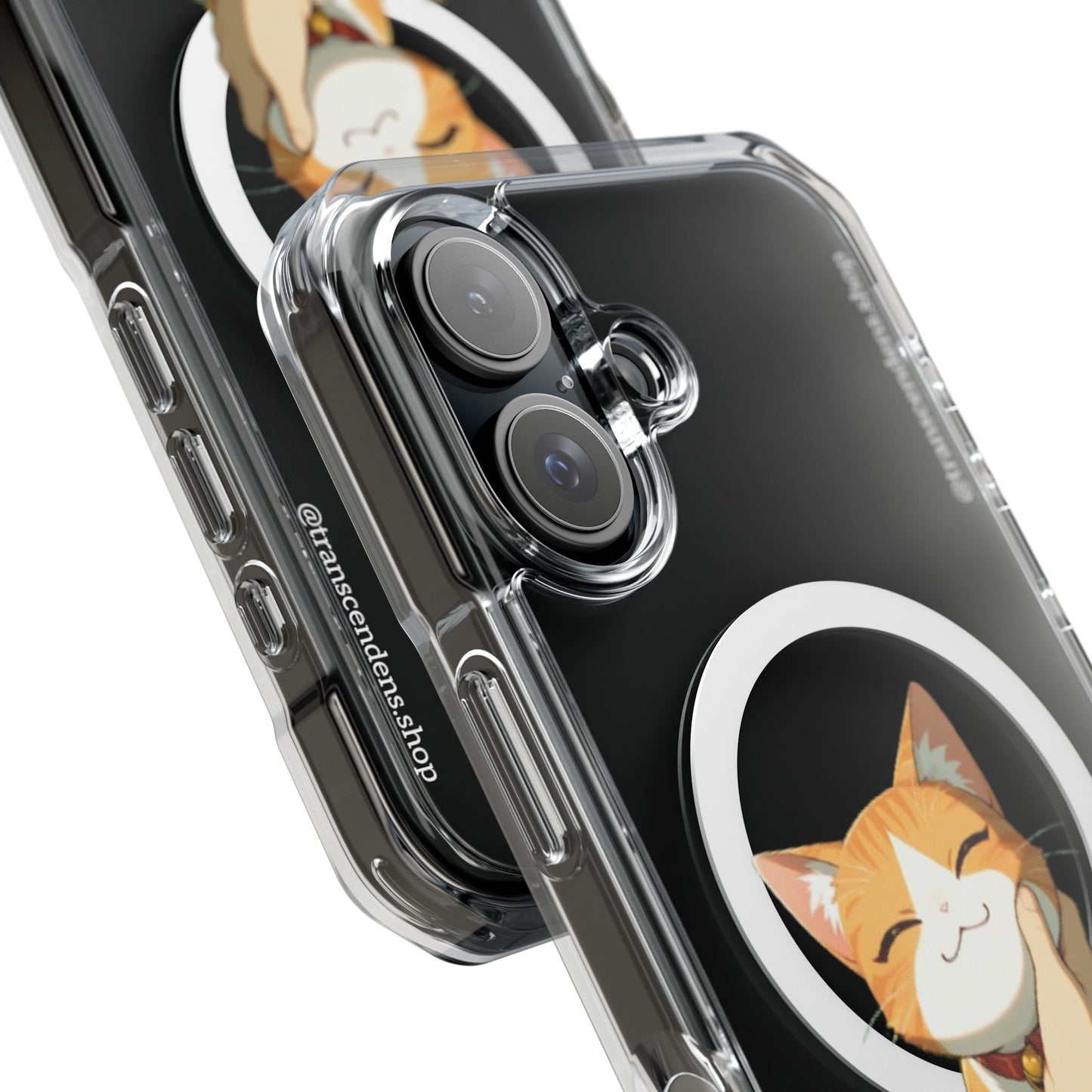 Transcendens Orange Cat Magnetic Clear Impact Cases