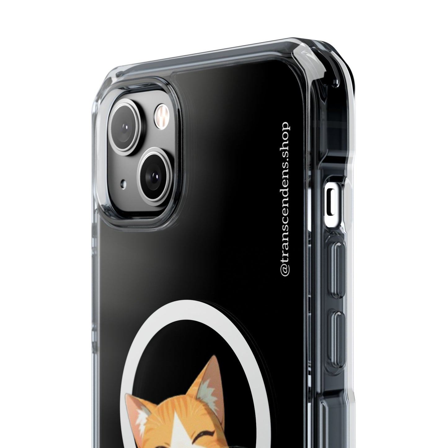 Transcendens Orange Cat Magnetic Clear Impact Cases