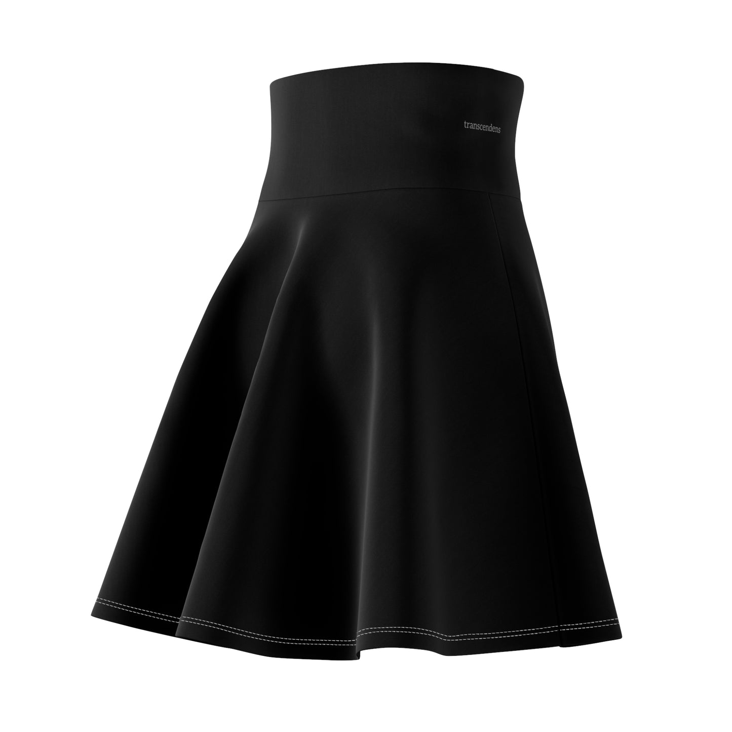 Transcendens Women's Solid Black Skater Skirt