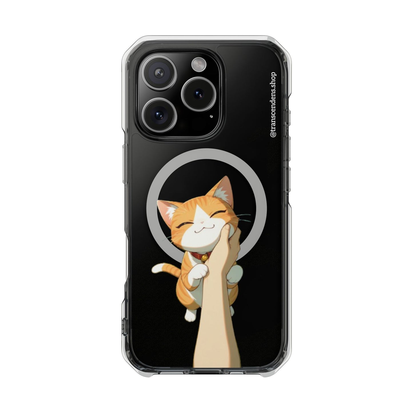 Transcendens Orange Cat Magnetic Clear Impact Cases