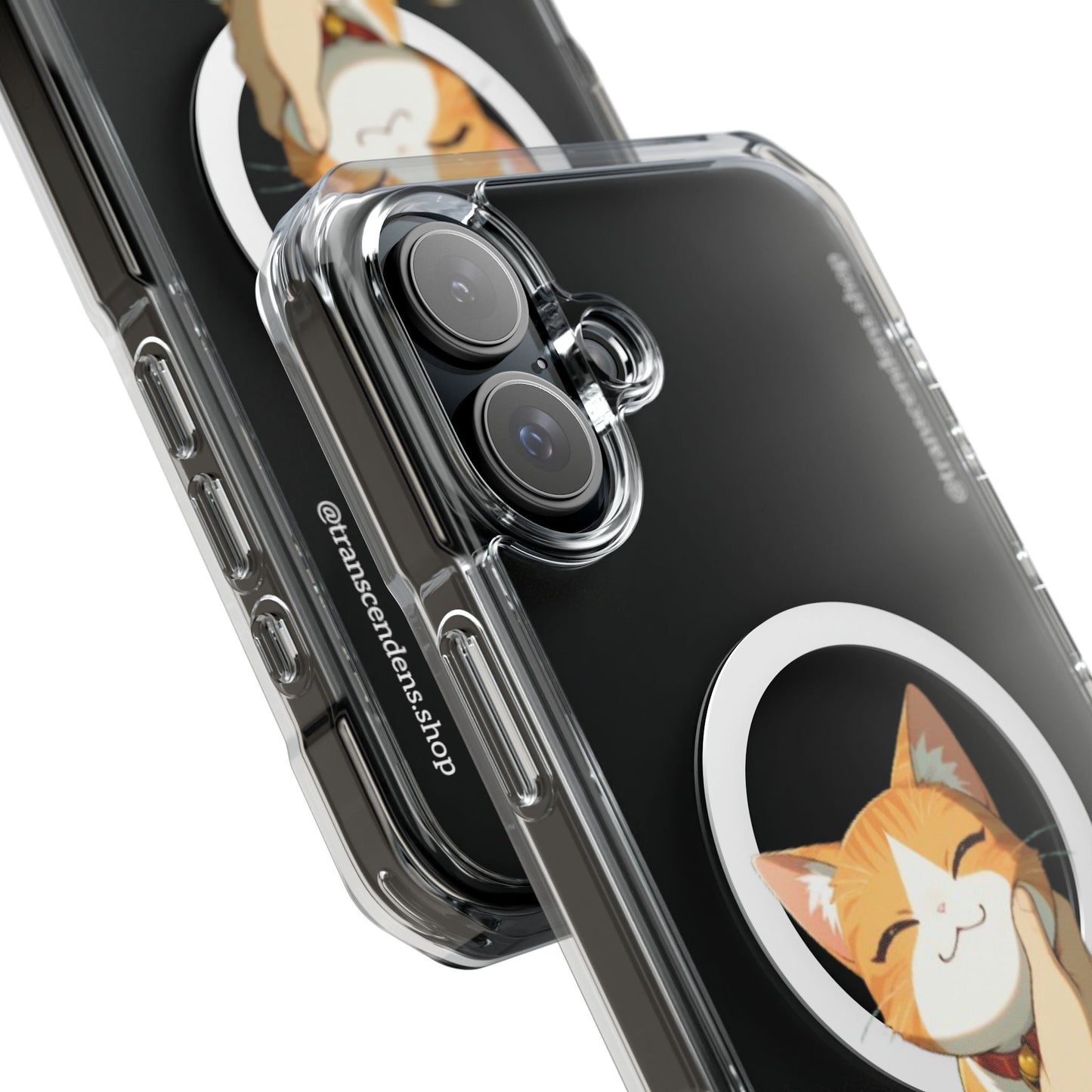 Transcendens Orange Cat Magnetic Clear Impact Cases