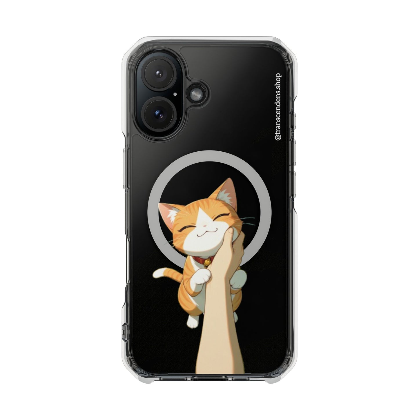 Transcendens Orange Cat Magnetic Clear Impact Cases