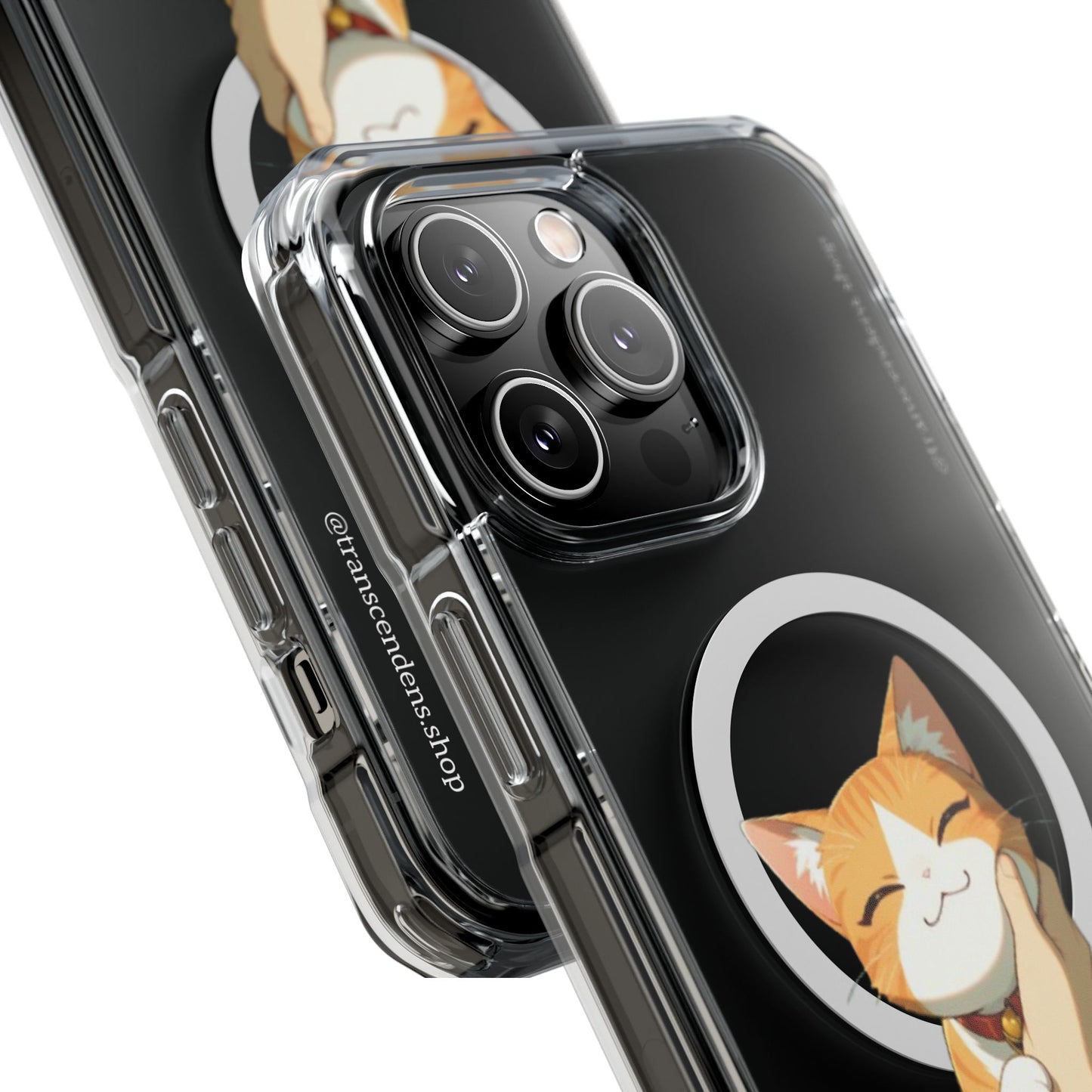 Transcendens Orange Cat Magnetic Clear Impact Cases