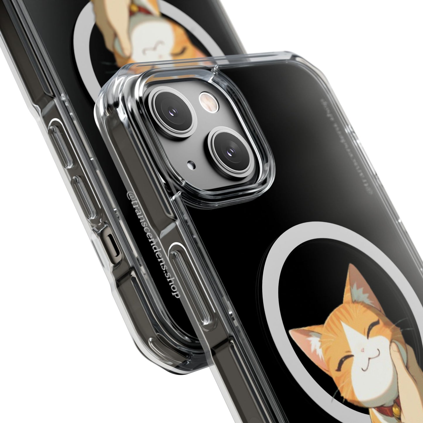 Transcendens Orange Cat Magnetic Clear Impact Cases