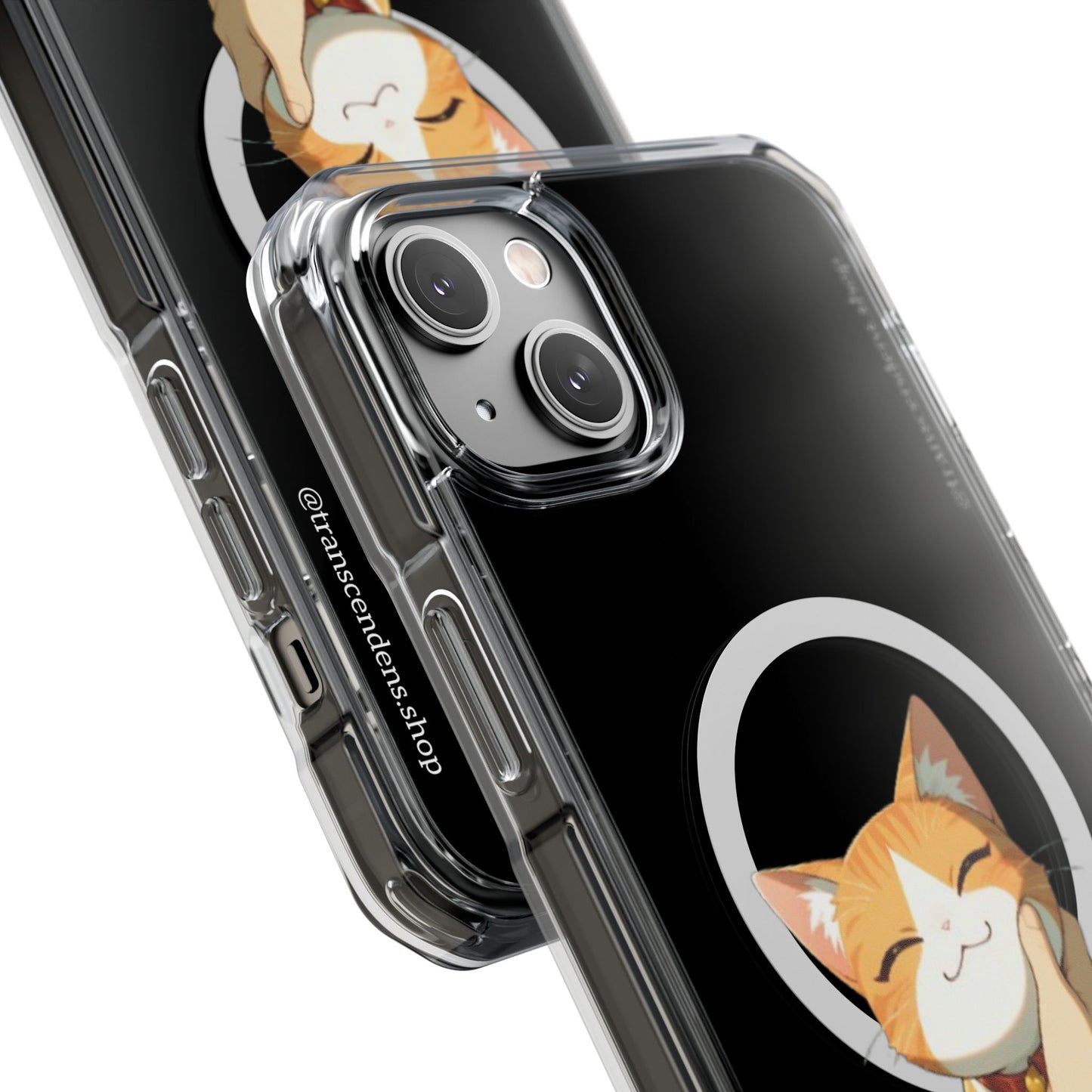 Transcendens Orange Cat Magnetic Clear Impact Cases