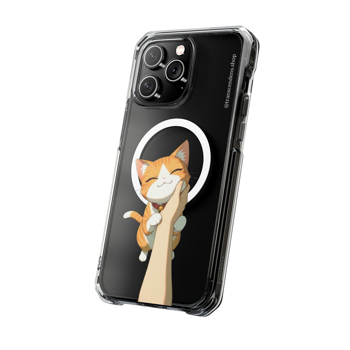 Transcendens Orange Cat Magnetic Clear Impact Cases