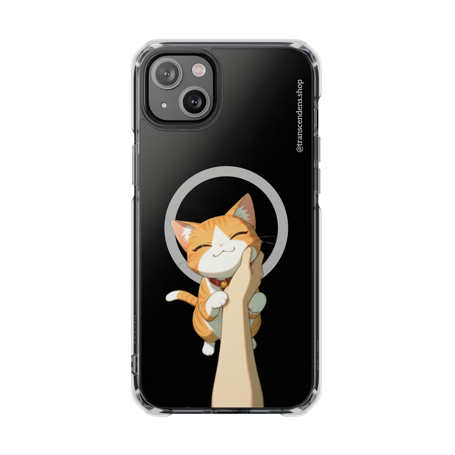 Transcendens Orange Cat Magnetic Clear Impact Cases