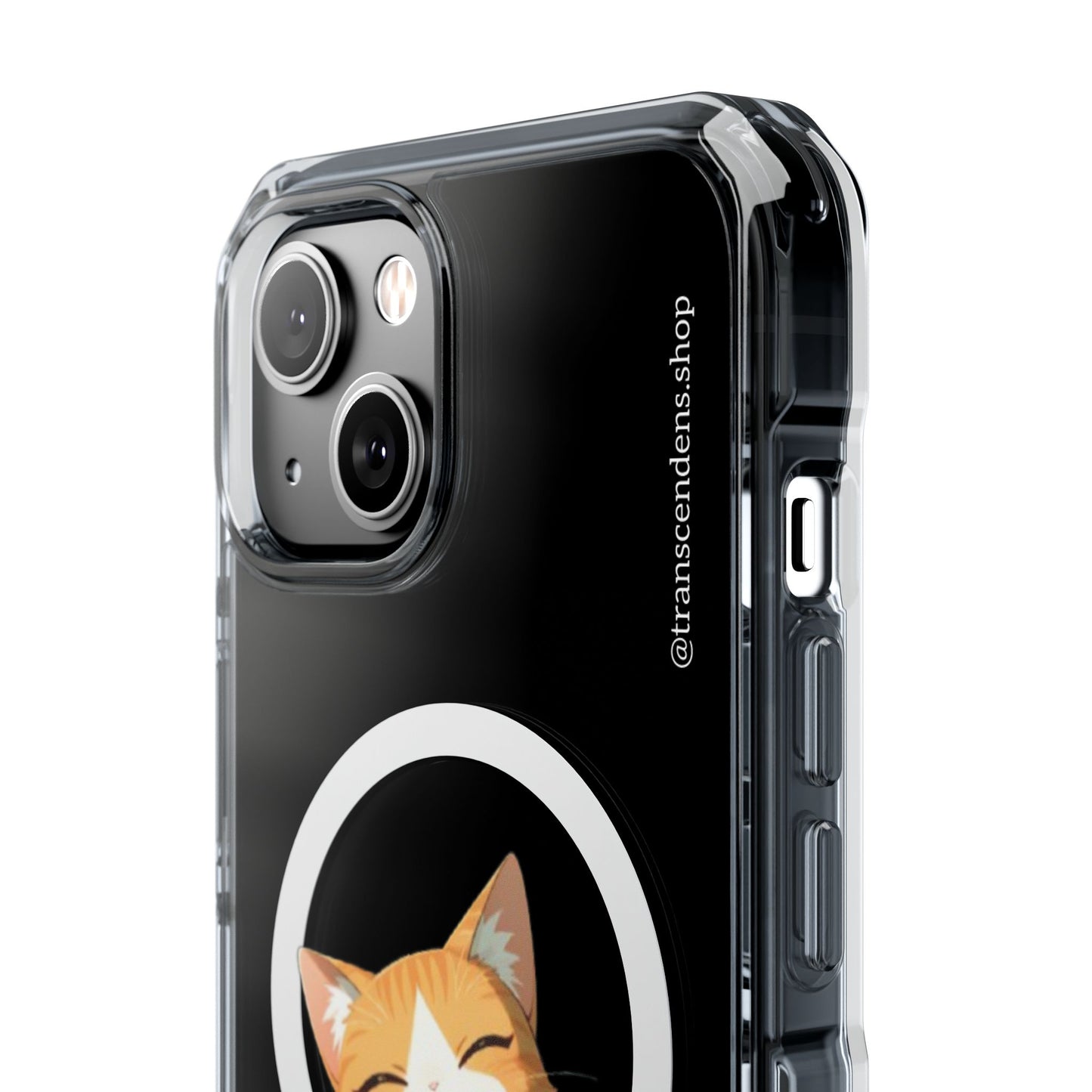 Transcendens Orange Cat Magnetic Clear Impact Cases