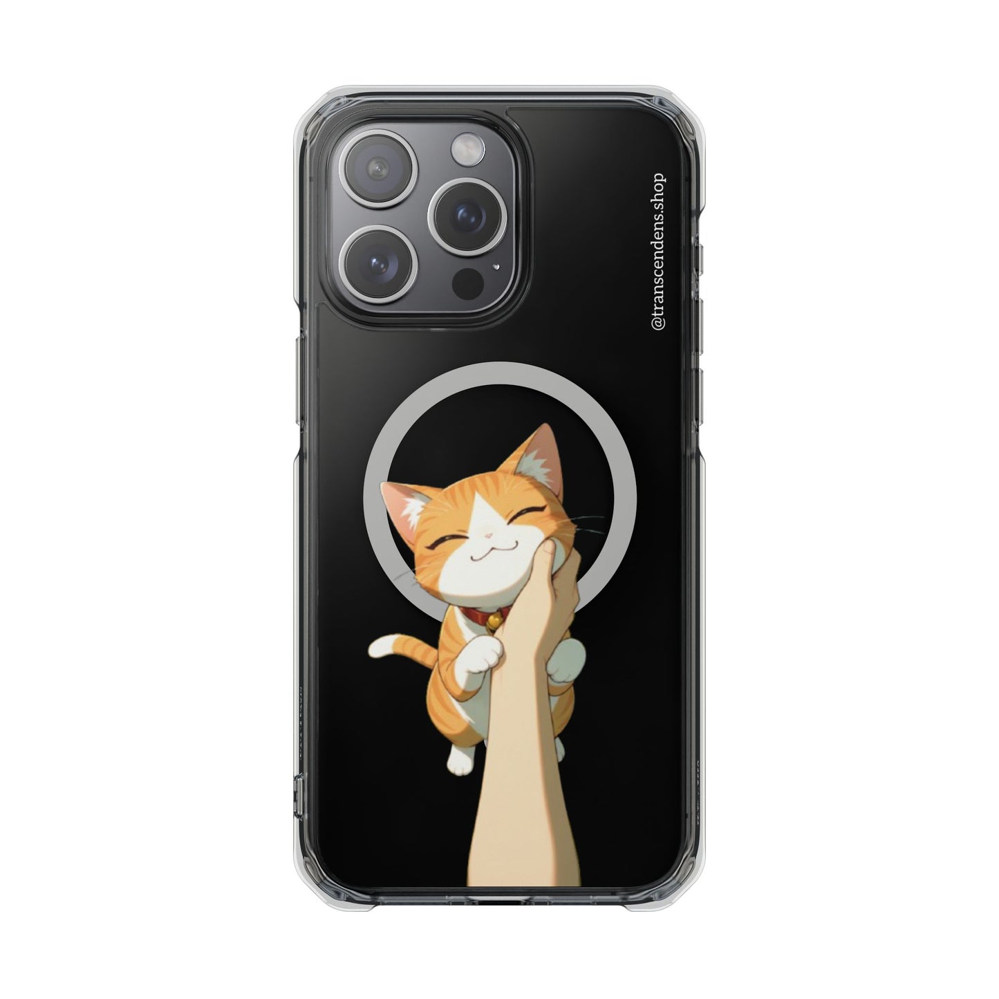 Transcendens Orange Cat Magnetic Clear Impact Cases