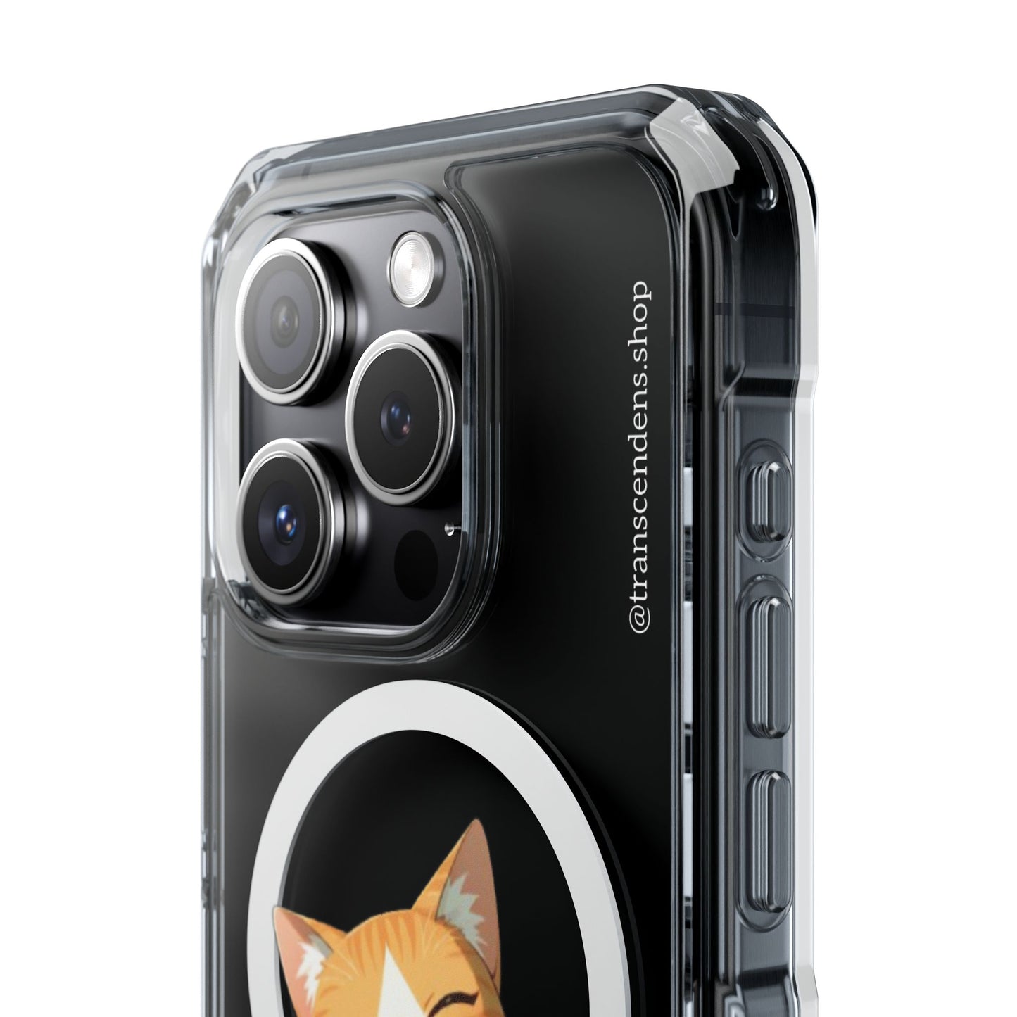 Transcendens Orange Cat Magnetic Clear Impact Cases