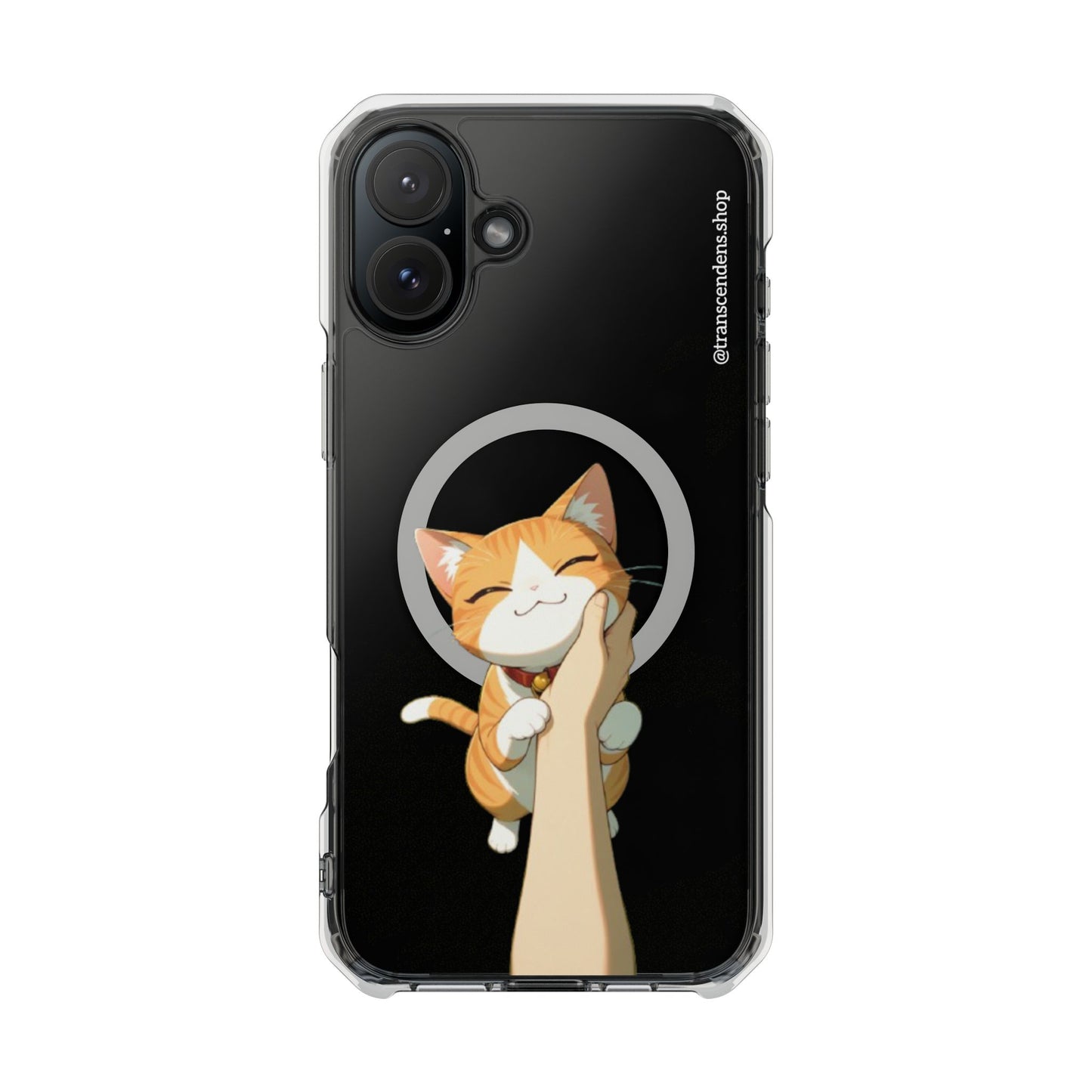 Transcendens Orange Cat Magnetic Clear Impact Cases