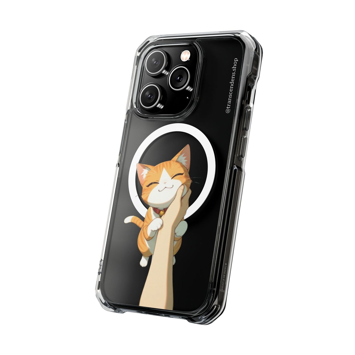 Transcendens Orange Cat Magnetic Clear Impact Cases