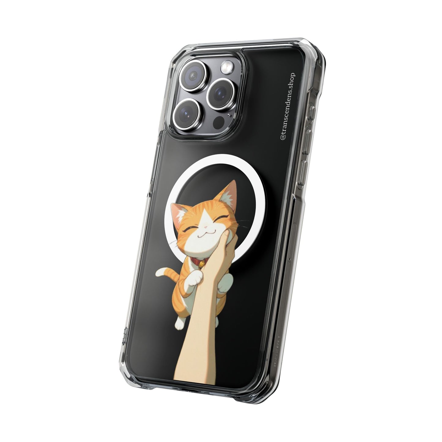 Transcendens Orange Cat Magnetic Clear Impact Cases