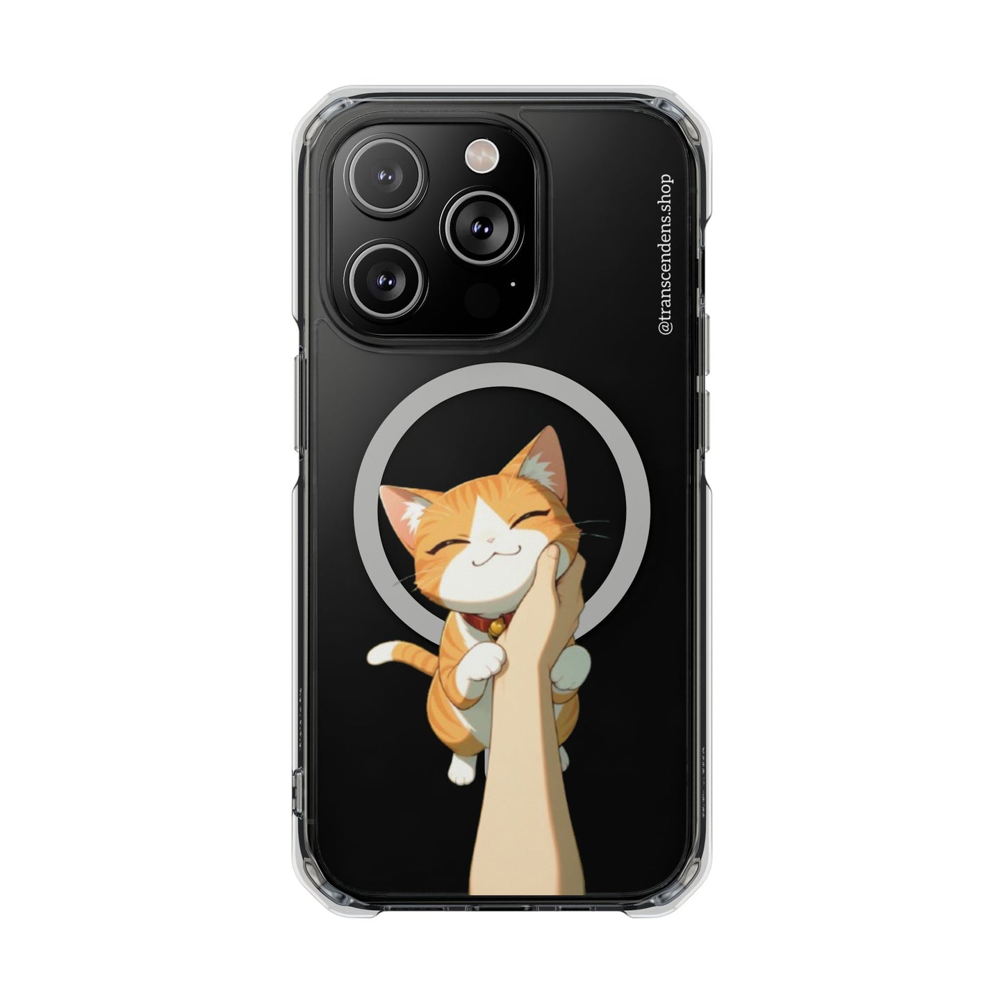 Transcendens Orange Cat Magnetic Clear Impact Cases