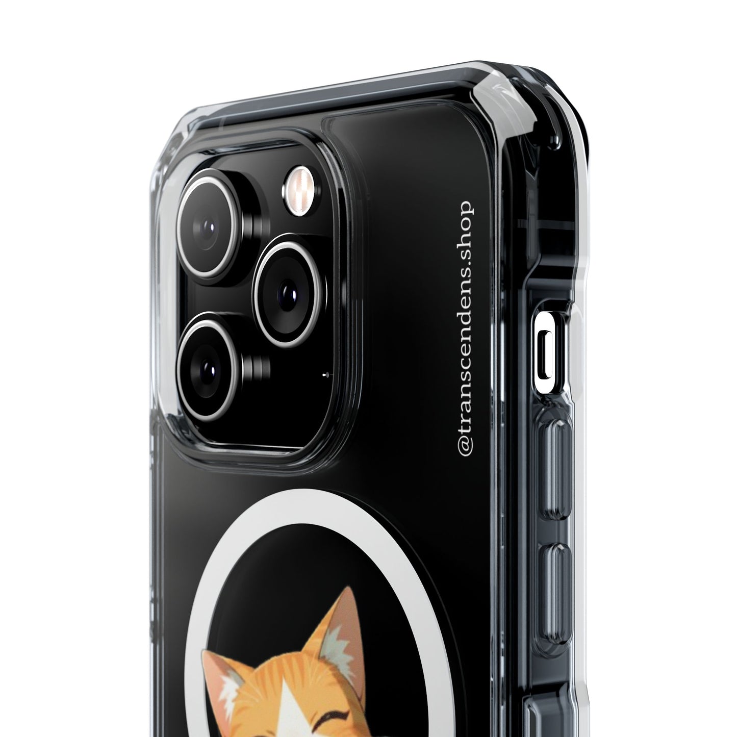 Transcendens Orange Cat Magnetic Clear Impact Cases