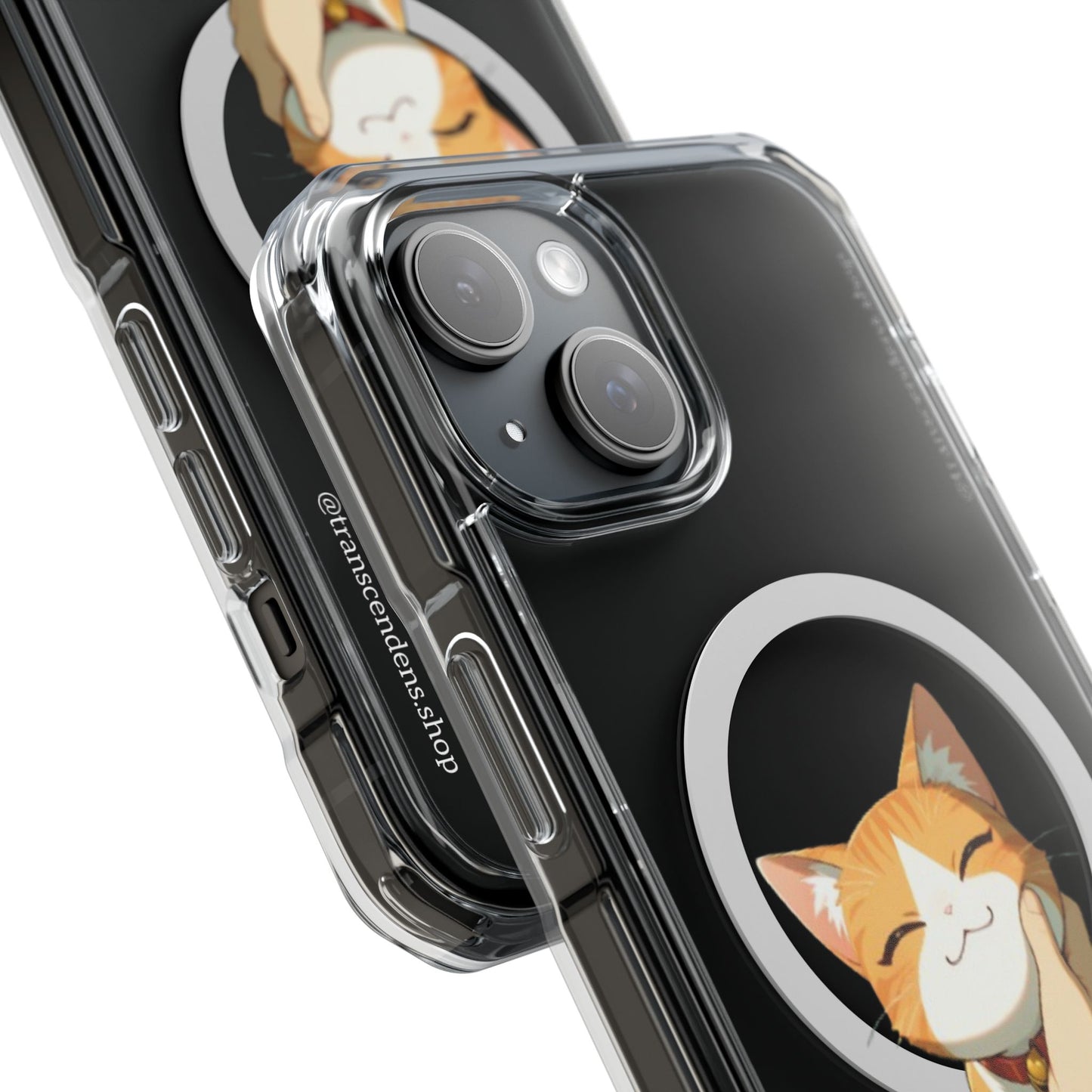 Transcendens Orange Cat Magnetic Clear Impact Cases