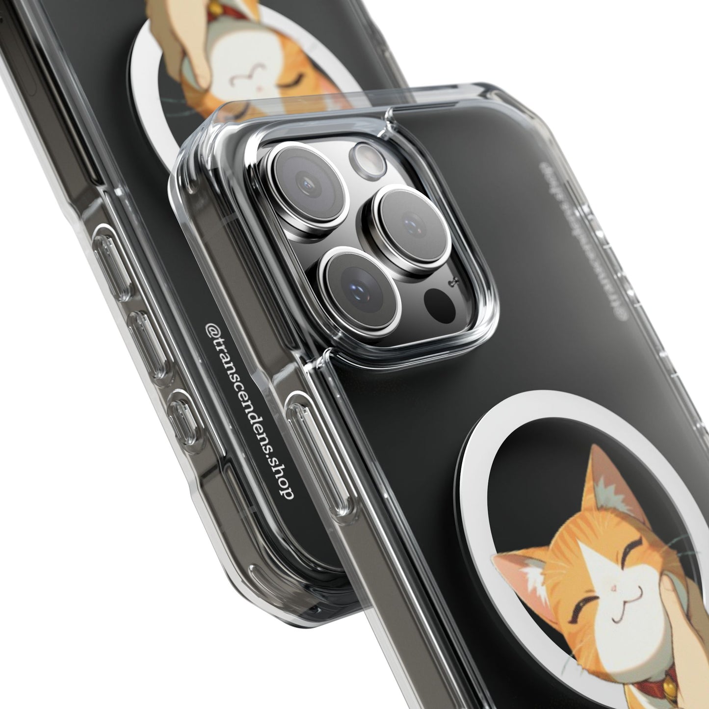 Transcendens Orange Cat Magnetic Clear Impact Cases