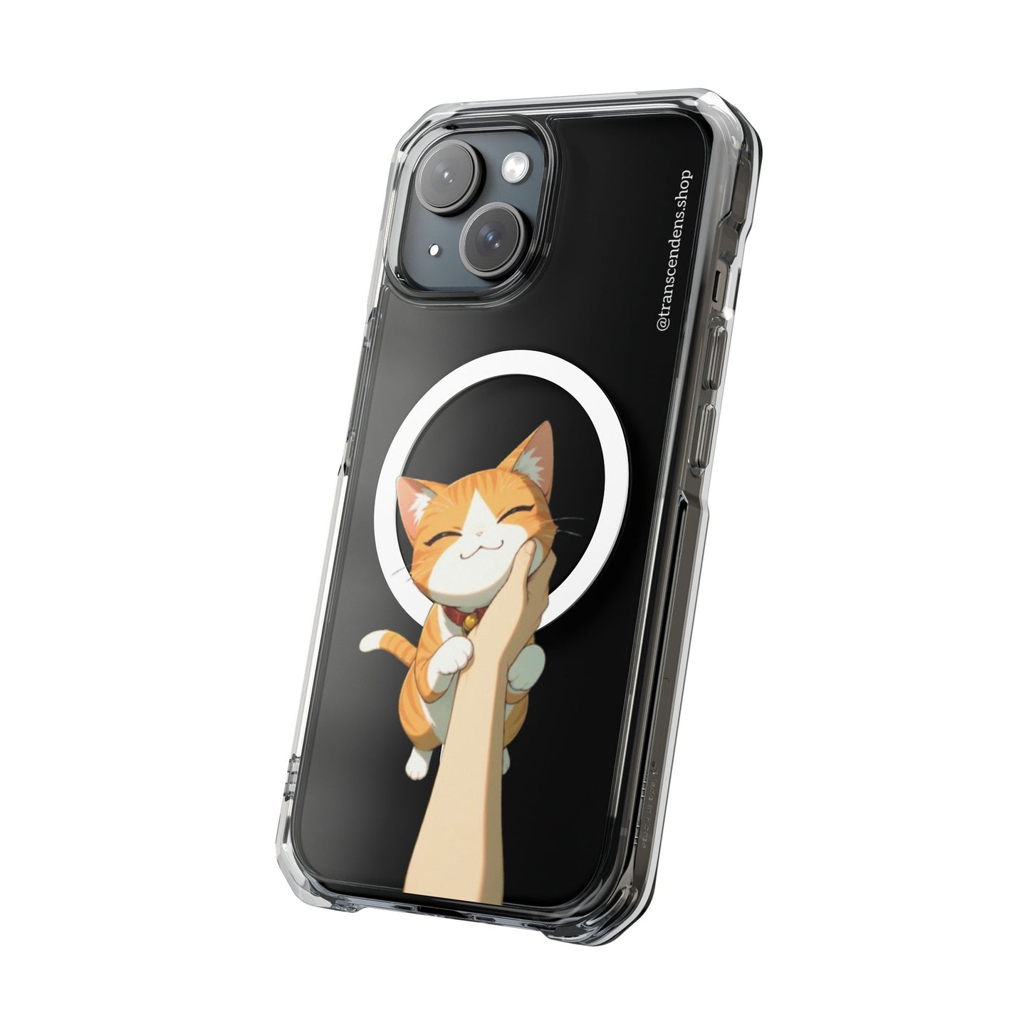 Transcendens Orange Cat Magnetic Clear Impact Cases