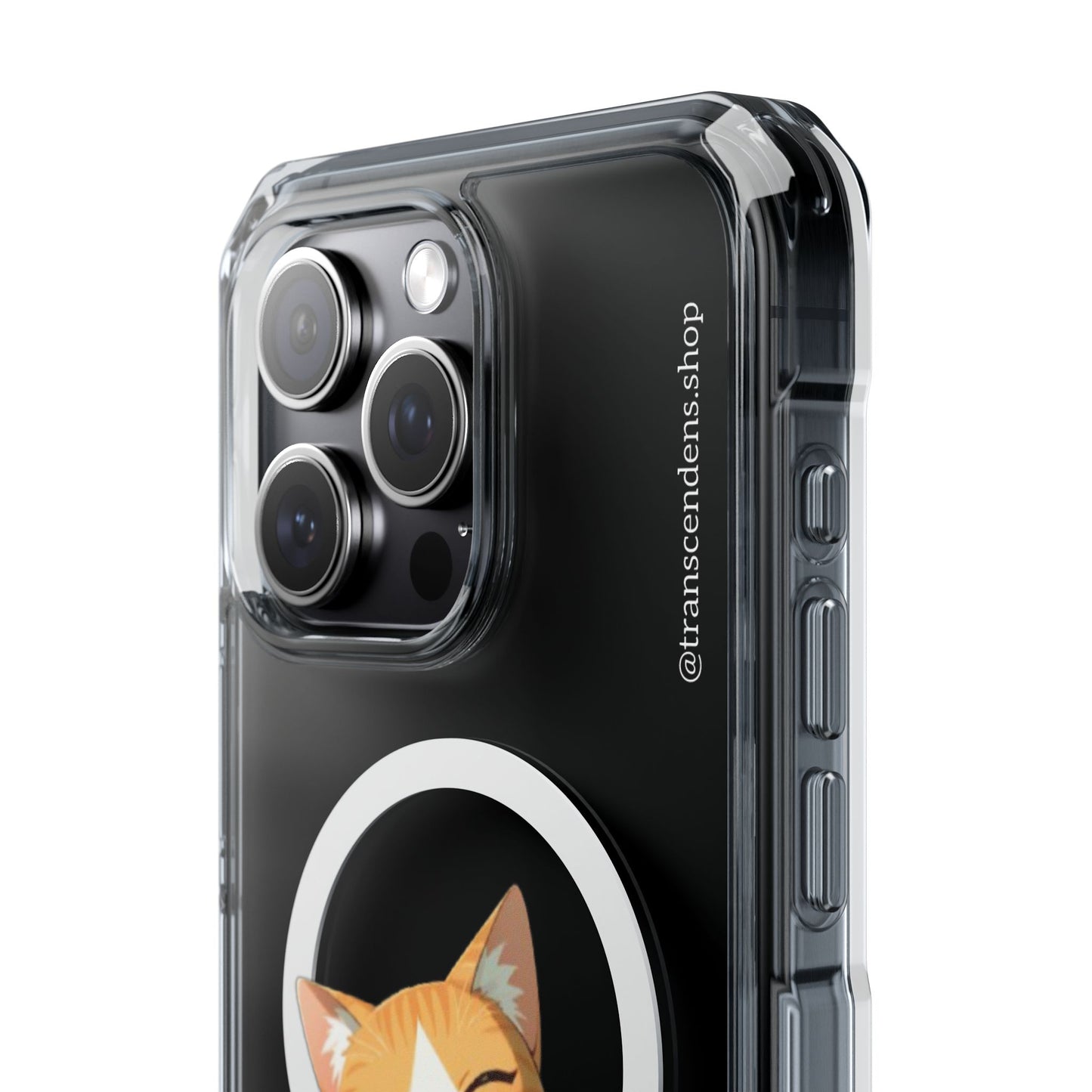 Transcendens Orange Cat Magnetic Clear Impact Cases