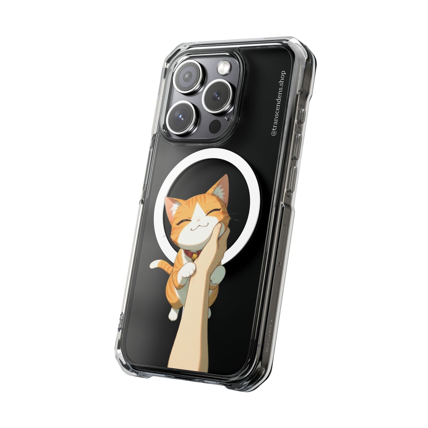 Transcendens Orange Cat Magnetic Clear Impact Cases