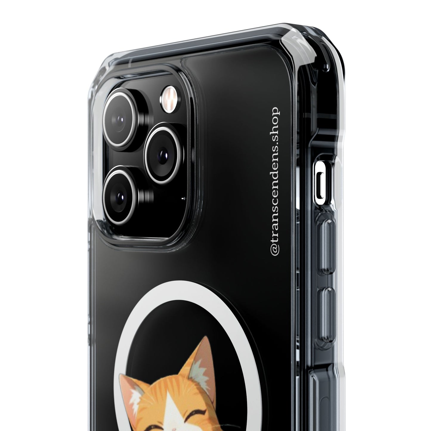 Transcendens Orange Cat Magnetic Clear Impact Cases