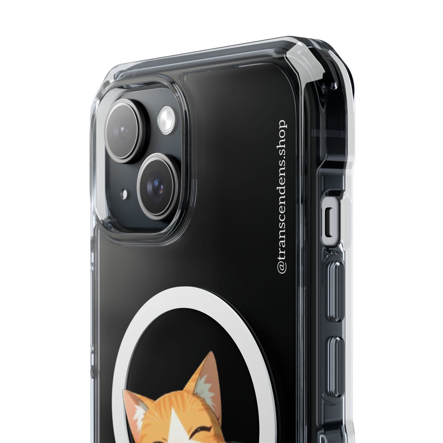 Transcendens Orange Cat Magnetic Clear Impact Cases